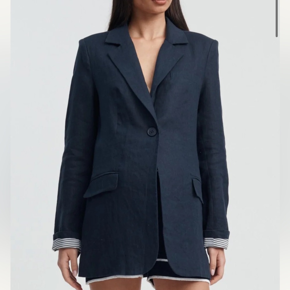 LINEN BLAZER (DARK NAVY)